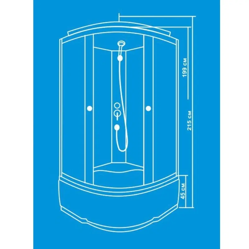 Душевая кабина Водный мир 110х110 ,Хром / Прозрачное, Высокий поддон Душевая кабина Водный мир 110х110 ,Хром / Прозрачное, Высокий поддон — изображение 2