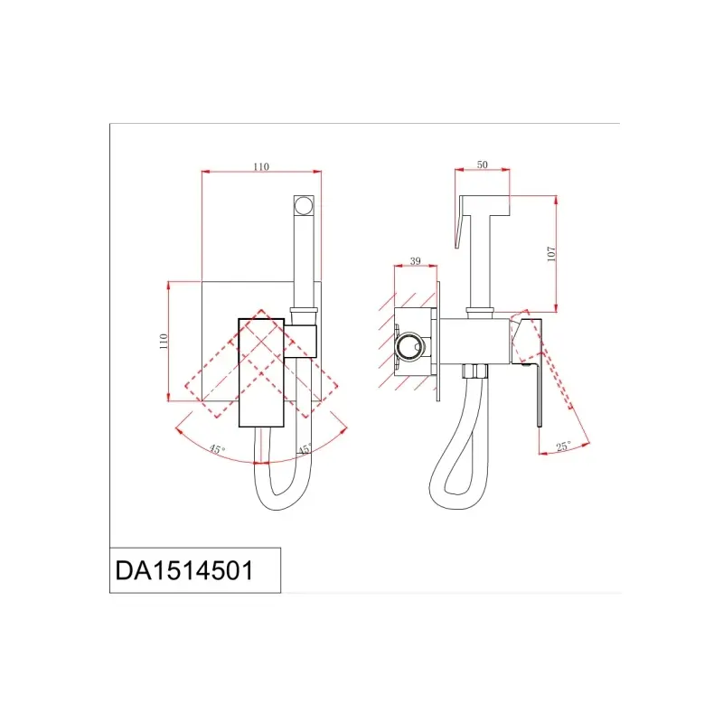 Душ гигиенический D&K Bayern.Liszt Черный матовый DA1514505 Душ гигиенический D&K Bayern.Liszt Черный матовый DA1514505 — изображение 2