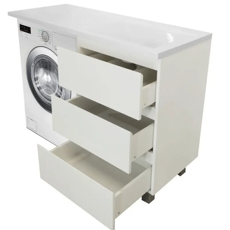 Тумба напольная Эстет Dallas Luxe под стиральную машину 120 с раковиной Белый ФР-00001923 Тумба напольная Эстет Dallas Luxe под стиральную машину 120 с раковиной Белый ФР-00001923 — изображение 2