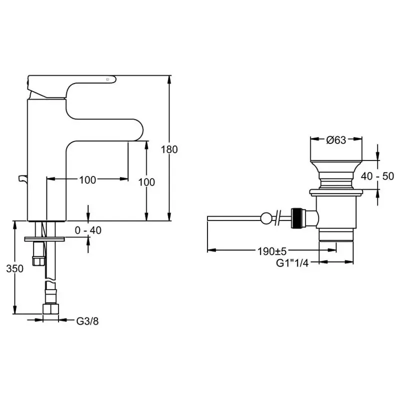 Смеситель для раковины Jacob Delafon Singulier с донным клапаном E10860-CP Смеситель для раковины Jacob Delafon Singulier с донным клапаном E10860-CP — изображение 2