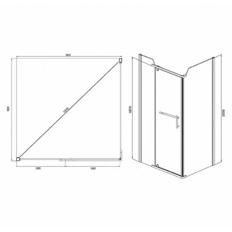 Душевой уголок Comforty 90х90 + поддон Хром / Прозрачное 32 N Душевой уголок Comforty 90х90 + поддон Хром / Прозрачное 32 N — изображение 2