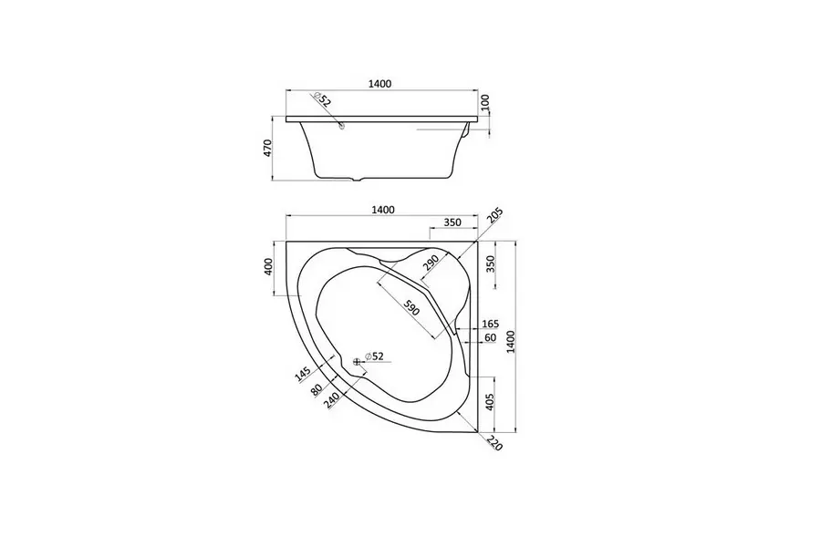 Ванна акриловая Santek Карибы 140х140 Белый глянцевый 1.WH11.1.982 Ванна акриловая Santek Карибы 140х140 Белый глянцевый 1.WH11.1.982 — изображение 2