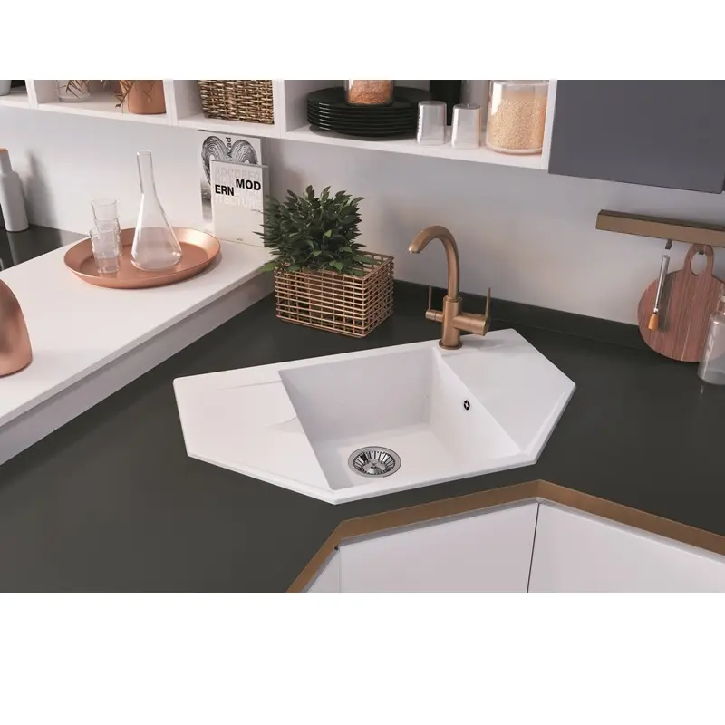 Мойка кухонная Polygran Riff 80 679092 Белый хлопок Мойка кухонная Polygran Riff 80 679092 Белый хлопок — изображение 2