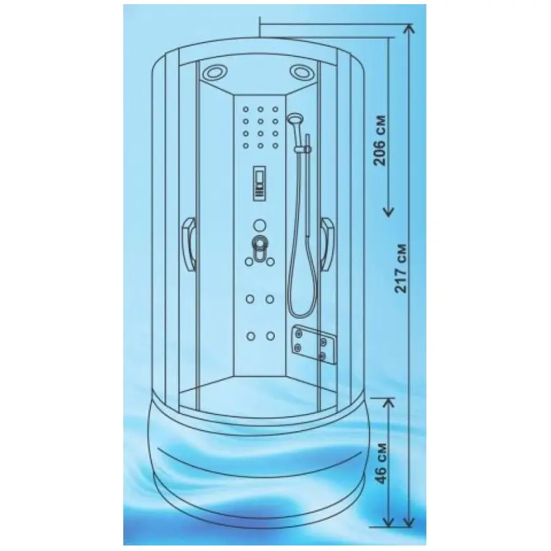 Душевая кабина Водный мир 100х100 Хром / Тонированное высокий поддон ВМ8815 100Ч Душевая кабина Водный мир 100х100 Хром / Тонированное высокий поддон ВМ8815 100Ч — изображение 2