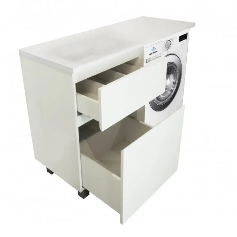 Тумба напольная Эстет Dallas Luxe под стиральную машину 100 с раковиной Белый ФР-00002315 Тумба напольная Эстет Dallas Luxe под стиральную машину 100 с раковиной Белый ФР-00002315 — изображение 2