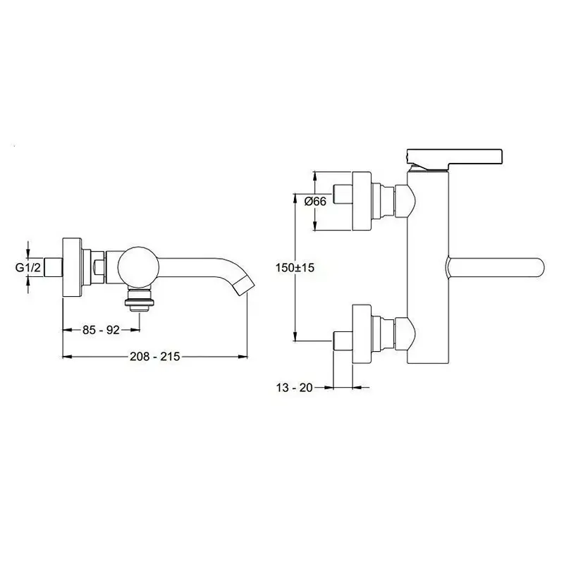 Смеситель для ванны и душа Jacob Delafon Stillness E12778-4-CP Смеситель для ванны и душа Jacob Delafon Stillness E12778-4-CP — изображение 2