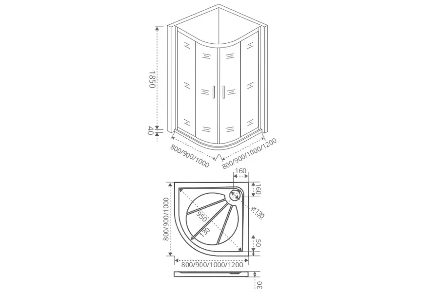 Душевой уголок Bas Infinity 90х185 Хром / Грейп Душевой уголок Bas Infinity 90х185 Хром / Грейп — изображение 2