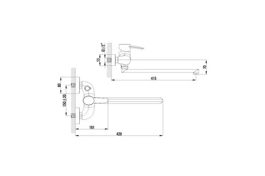 Смеситель для ванны Lemark Atlantiss Хром LM3217C Смеситель для ванны Lemark Atlantiss Хром LM3217C — изображение 2