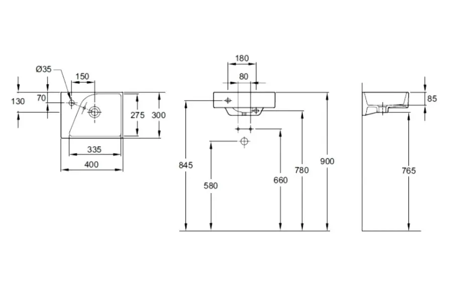 Раковина подвесная Jacob Delafon Formilia 40х30 Раковина подвесная Jacob Delafon Formilia 40х30 — изображение 2