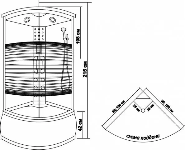 Душевая кабина Водный мир 90х90, Хром / Матовое, Высокий поддон Душевая кабина Водный мир 90х90, Хром / Матовое, Высокий поддон — изображение 2