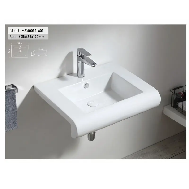 Раковина подвесная Azario AZ 60,5х48,5 Белый AZ-40032-605 Раковина подвесная Azario AZ 60,5х48,5 Белый AZ-40032-605 — изображение 2