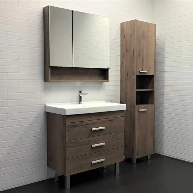 Тумба напольная Comforty Никосия 80 + раковина Дуб темный 00-00007621CF Тумба напольная Comforty Никосия 80 + раковина Дуб темный 00-00007621CF — изображение 2