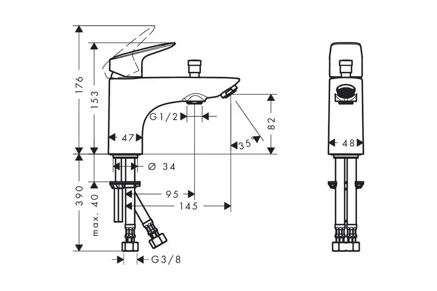 Смеситель на борт ванны Hansgrohe Logis 71312000 Смеситель на борт ванны Hansgrohe Logis 71312000 — изображение 2
