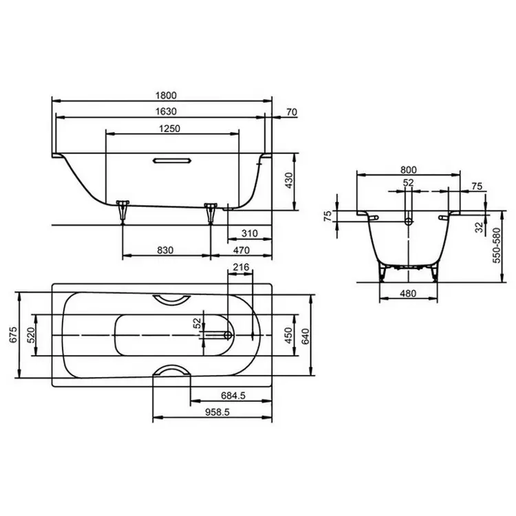 Ванна стальная Kaldewei Saniform Plus 375-1 180х80 Ванна стальная Kaldewei Saniform Plus 375-1 180х80 — изображение 2