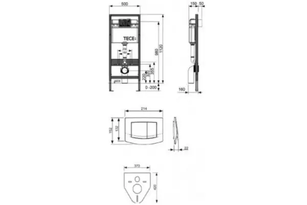 Комплект для установки подвесного унитаза с панелью смыва Tece ТЕСЕplanus Хром глянцевый K400321 Комплект для установки подвесного унитаза с панелью смыва Tece ТЕСЕplanus Хром глянцевый K400321 — изображение 2