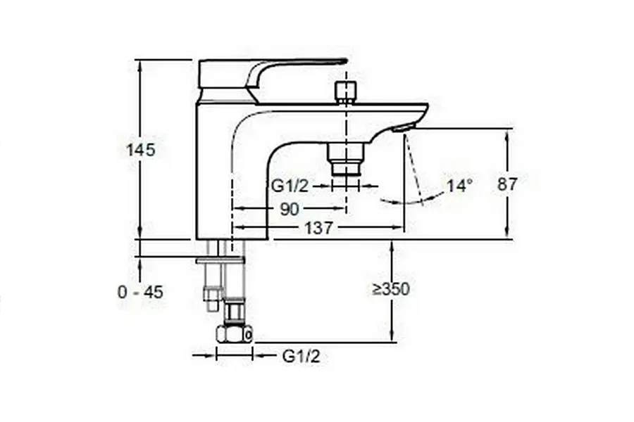 Смеситель на борт ванны Jacob Delafon Aleo моноблочный E72321-CP Смеситель на борт ванны Jacob Delafon Aleo моноблочный E72321-CP — изображение 2