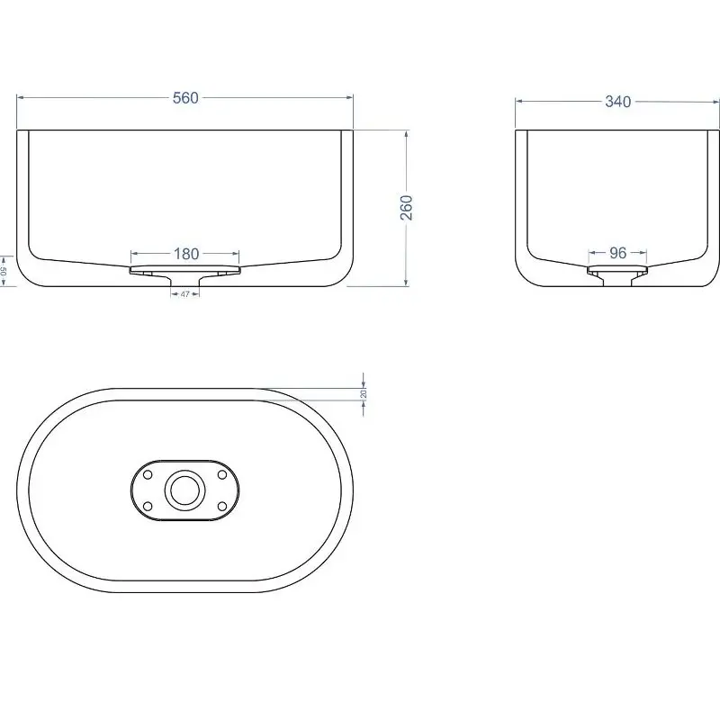 Раковина накладная Uperwood Premium 56 Графит Раковина накладная Uperwood Premium 56 Графит — изображение 2