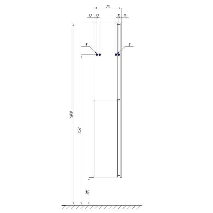 Пенал Aquaton Рене 31х169,4см Белый/Грецкий орех 1A222003NRC80 Пенал Aquaton Рене 31х169,4см Белый/Грецкий орех 1A222003NRC80 — изображение 3