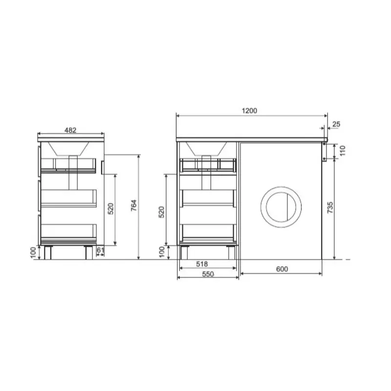 Тумба напольная Эстет Dallas Luxe под стиральную машину 120 с раковиной Белый ФР-00001922 Тумба напольная Эстет Dallas Luxe под стиральную машину 120 с раковиной Белый ФР-00001922 — изображение 3