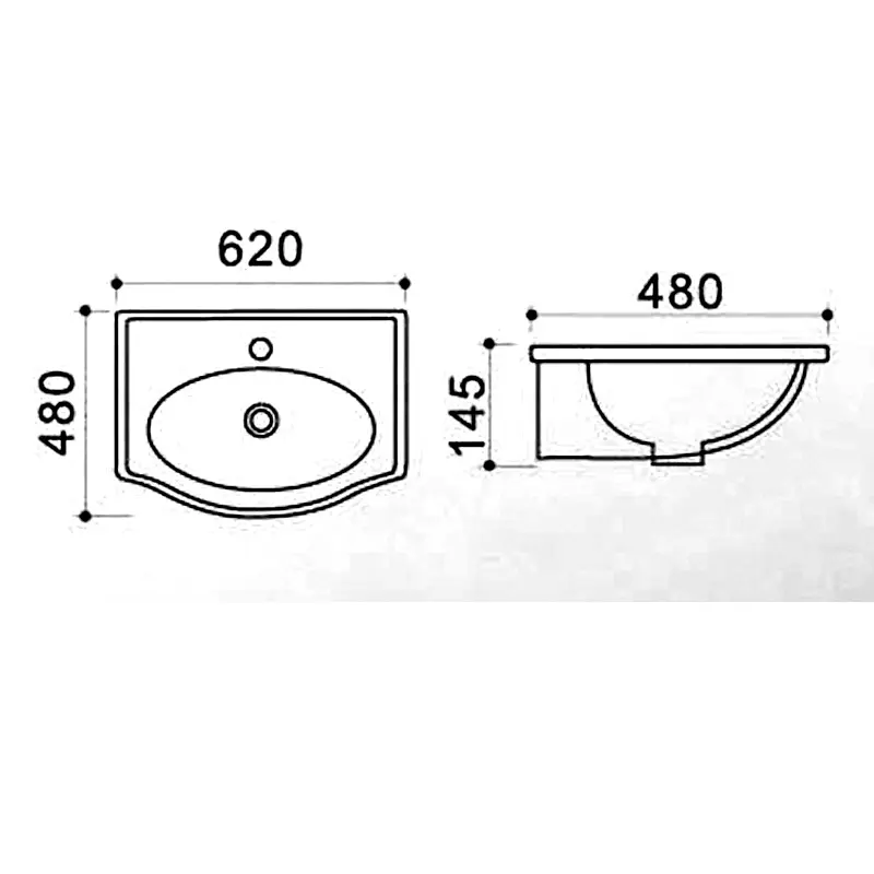 Раковина подвесная Azario AZ 62х48 Белый AZ-405-A Раковина подвесная Azario AZ 62х48 Белый AZ-405-A — изображение 3