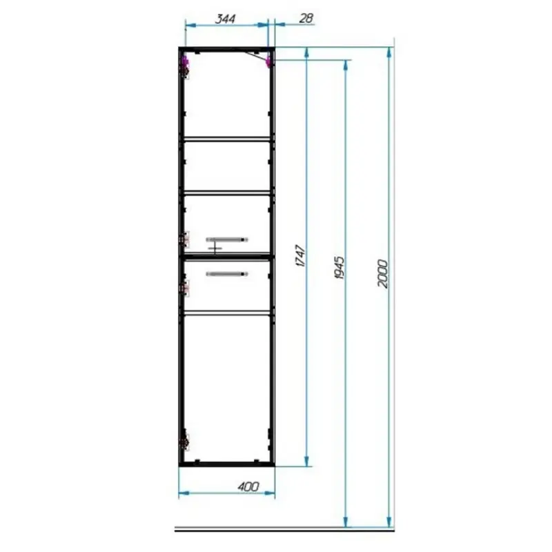 Пенал подвесной Эстет Vegas 40 Белый ФР-00003493 Пенал подвесной Эстет Vegas 40 Белый ФР-00003493 — изображение 3