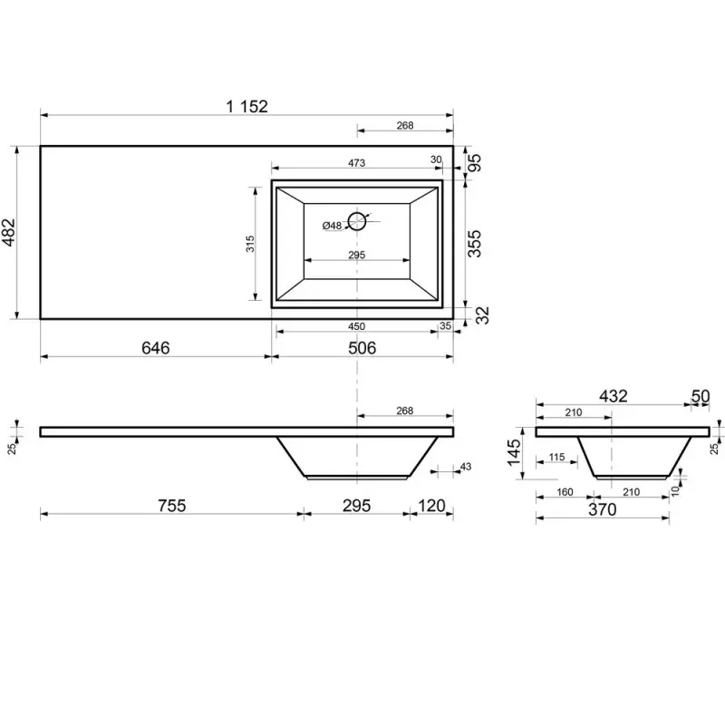 Тумба напольная Эстет Dallas Luxe под стиральную машину 115 с раковиной Белый ФР-00002301 Тумба напольная Эстет Dallas Luxe под стиральную машину 115 с раковиной Белый ФР-00002301 — изображение 3