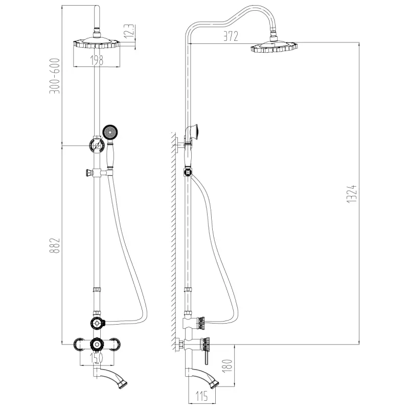 Душевая система Lemark Jasmine LM6662B Бронза Душевая система Lemark Jasmine LM6662B Бронза — изображение 3