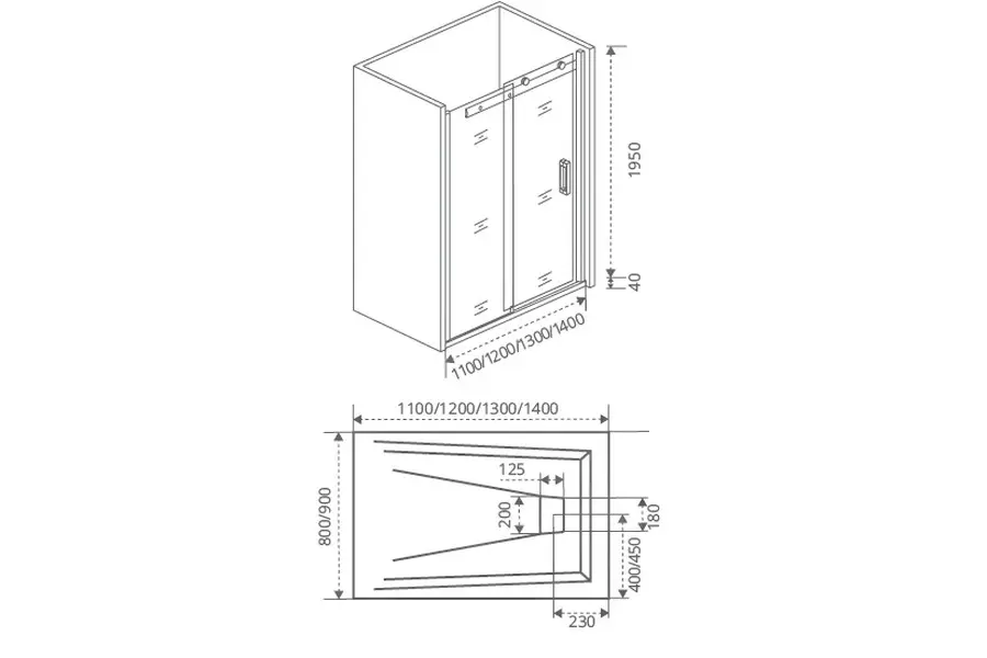 Душевая дверь Bas Galaxy 130х195 Хром / Прозрачное Душевая дверь Bas Galaxy 130х195 Хром / Прозрачное — изображение 3