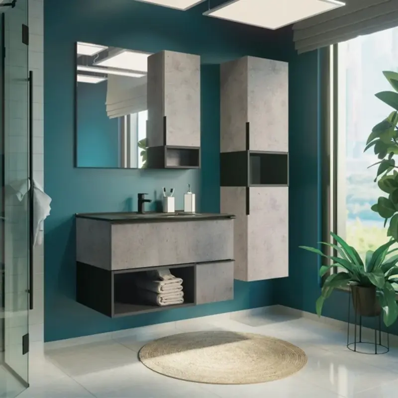 Пенал подвесной Comforty Франкфурт 40 Бетон светлый 00-00006505CF Пенал подвесной Comforty Франкфурт 40 Бетон светлый 00-00006505CF — изображение 3