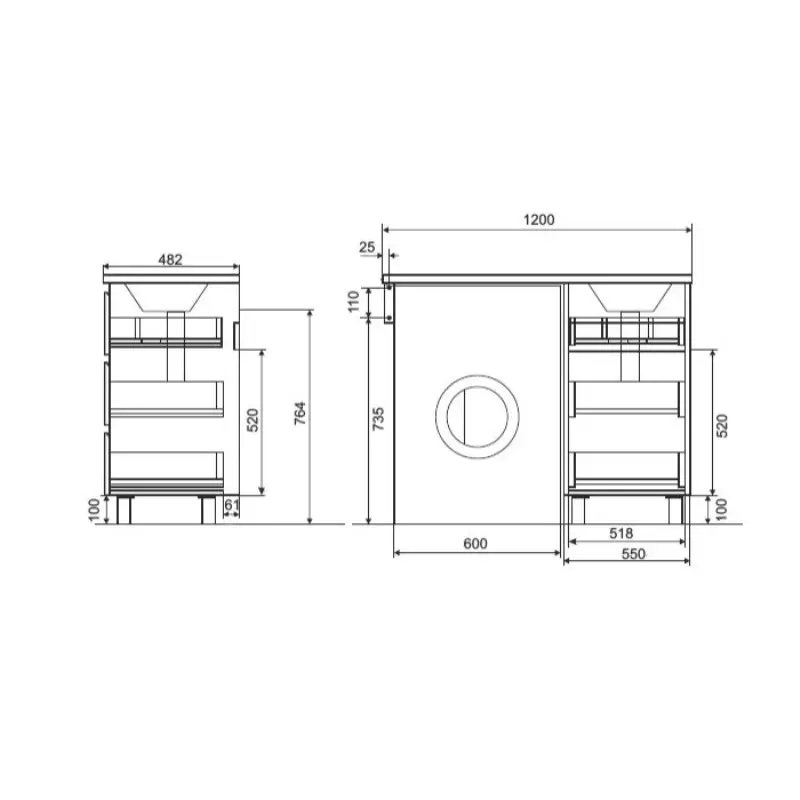 Тумба напольная Эстет Dallas Luxe под стиральную машину 120 с раковиной Белый ФР-00001923 Тумба напольная Эстет Dallas Luxe под стиральную машину 120 с раковиной Белый ФР-00001923 — изображение 3