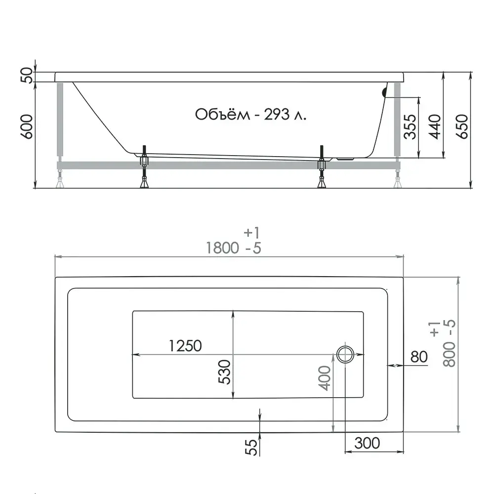 Ванна акриловая Triton Palermo 180х80 Ванна акриловая Triton Palermo 180х80 — изображение 3
