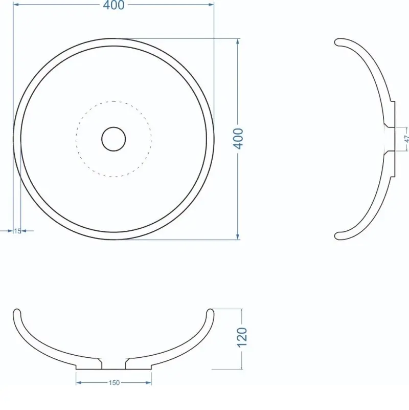 Раковина накладная Uperwood Respect 40 Графит Раковина накладная Uperwood Respect 40 Графит — изображение 3