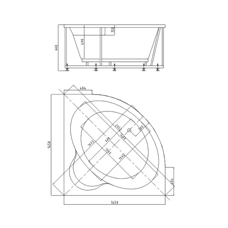 Ванна акриловая Aquatek Ума 145х145 Белый UMA145-0000001 Ванна акриловая Aquatek Ума 145х145 Белый UMA145-0000001 — изображение 3