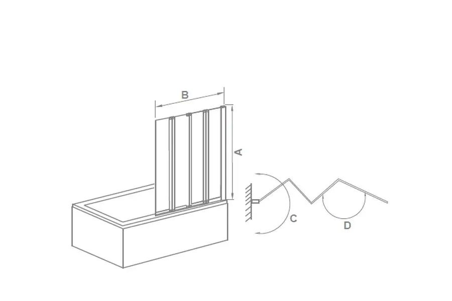 Шторка для ванны Bas Screen 100х140 Хром / Грейп Шторка для ванны Bas Screen 100х140 Хром / Грейп — изображение 3