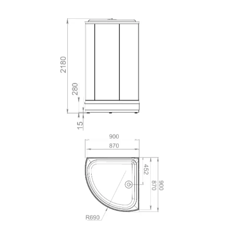 Душевая кабина Domani-Spa Simple mid без электрики 90х90 Белый, Поддон средний Душевая кабина Domani-Spa Simple mid без электрики 90х90 Белый, Поддон средний — изображение 3