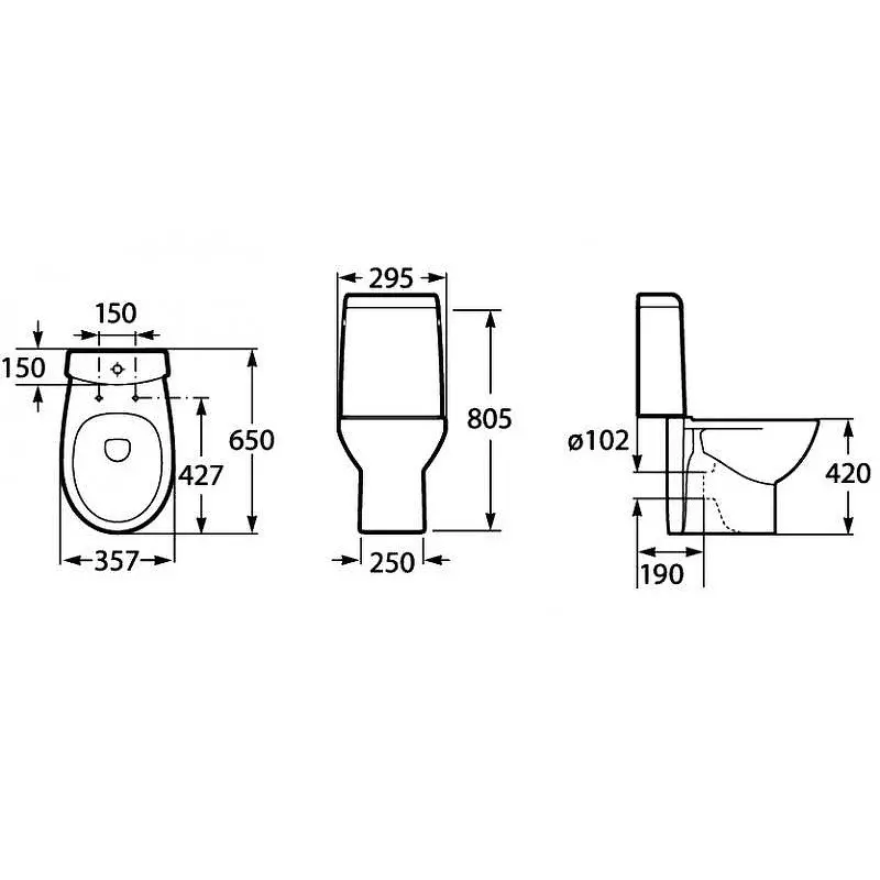 Унитаз-компакт Roca Victoria без бачка и сиденья Белый 342ND7000 Унитаз-компакт Roca Victoria без бачка и сиденья Белый 342ND7000 — изображение 3