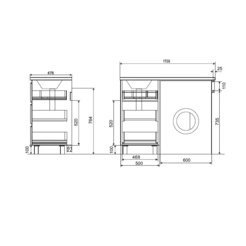 Тумба напольная Эстет Dallas Luxe под стиральную машину 115 с раковиной Белый ФР-00002300 Тумба напольная Эстет Dallas Luxe под стиральную машину 115 с раковиной Белый ФР-00002300 — изображение 3