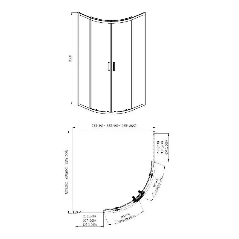 Душевой уголок Aquatek Ari 100х100 Черный / Прозрачное AQ ARI RO10020BL Душевой уголок Aquatek Ari 100х100 Черный / Прозрачное AQ ARI RO10020BL — изображение 3