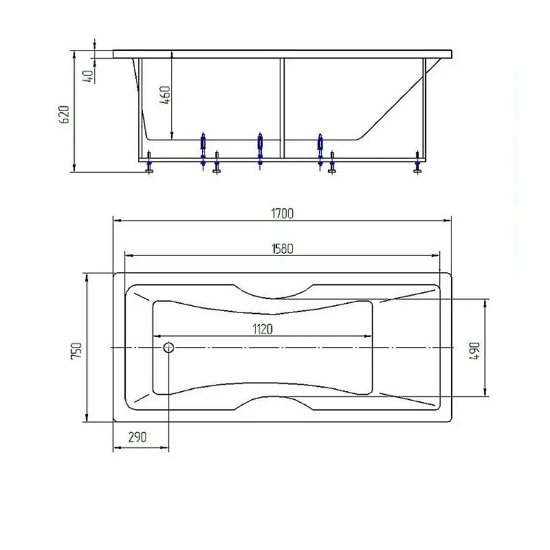 Ванна акриловая Aquatek Феникс 170х75 (каркас + слив-перелив + экран) слив слева Белый FEN170-0000043 Ванна акриловая Aquatek Феникс 170х75 (каркас + слив-перелив + экран) слив слева Белый FEN170-0000043 — изображение 3
