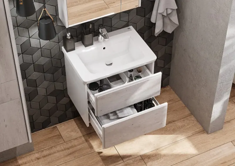 Тумба подвесная Roca Ronda 70 Белый матовый / Бетон ZRU9303003 Тумба подвесная Roca Ronda 70 Белый матовый / Бетон ZRU9303003 — изображение 3