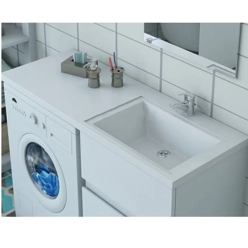 Тумба напольная Эстет Dallas Luxe под стиральную машину 110 с раковиной Белый ФР-00001966 Тумба напольная Эстет Dallas Luxe под стиральную машину 110 с раковиной Белый ФР-00001966 — изображение 3