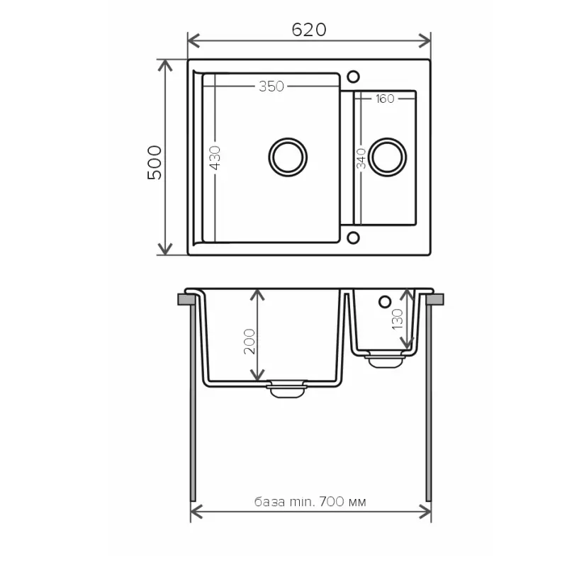 Мойка кухонная Polygran Brig 62 407954 Песочный Мойка кухонная Polygran Brig 62 407954 Песочный — изображение 3