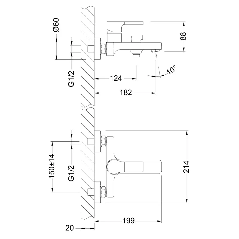 Смеситель для ванны Lemark Aura LM0614C Хром / Синий Смеситель для ванны Lemark Aura LM0614C Хром / Синий — изображение 3