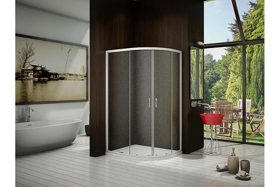 Душевой уголок Bas Latte 100х185 Хром / Грейп Душевой уголок Bas Latte 100х185 Хром / Грейп — изображение 3