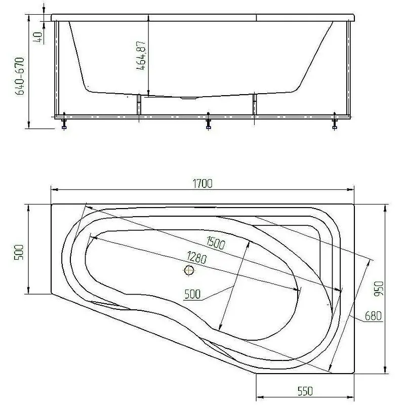 Ванна акриловая Акватек Медея 170х95 левая (каркас + слив-перелив + экран) MED180-0000037 Ванна акриловая Акватек Медея 170х95 левая (каркас + слив-перелив + экран) MED180-0000037 — изображение 5