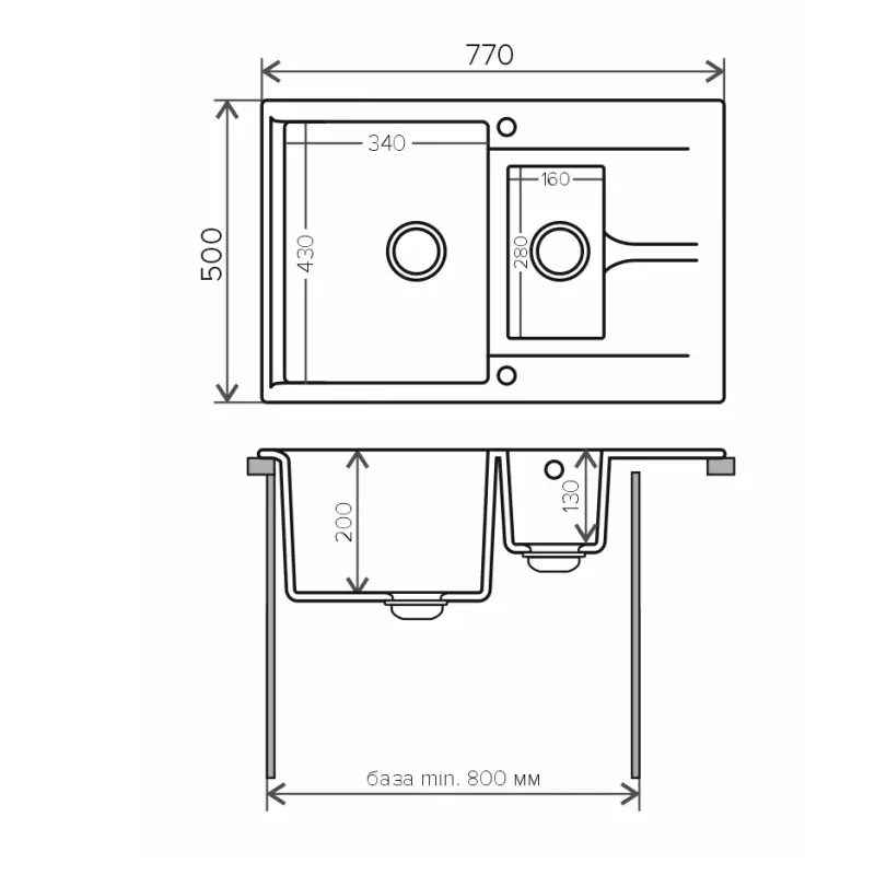 Мойка кухонная Polygran Brig 77 621411 Бежевый Мойка кухонная Polygran Brig 77 621411 Бежевый — изображение 3