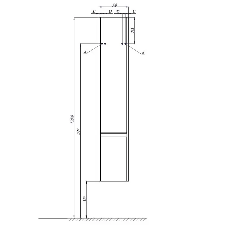 Пенал Aquaton Капри 30х163см правая Белый 1A230503KP01R Пенал Aquaton Капри 30х163см правая Белый 1A230503KP01R — изображение 3