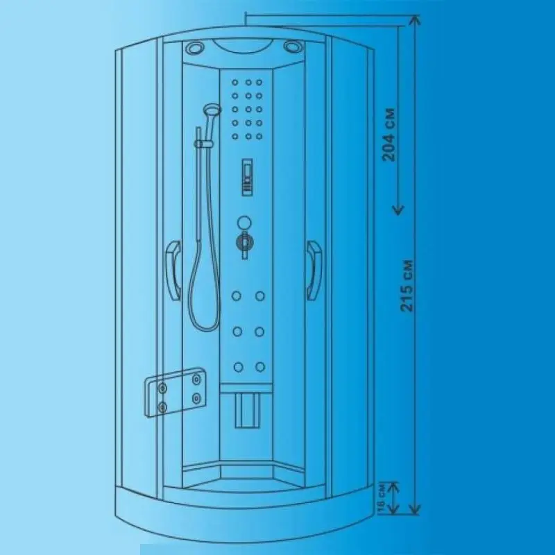 Душевая кабина Водный мир 90х90 ,Хром / Тонированное, Низкий поддон Душевая кабина Водный мир 90х90 ,Хром / Тонированное, Низкий поддон — изображение 3