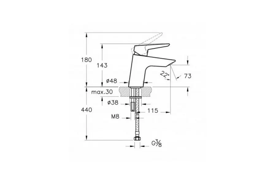 Смеситель для раковины Vitra Solid S A42440EXP Смеситель для раковины Vitra Solid S A42440EXP — изображение 2