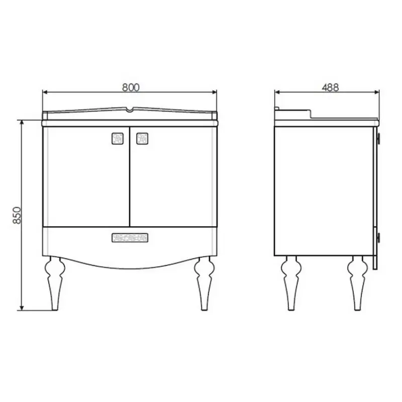 Тумба напольная Comforty Монако 80 + раковина Белый глянец 4136578 Тумба напольная Comforty Монако 80 + раковина Белый глянец 4136578 — изображение 3